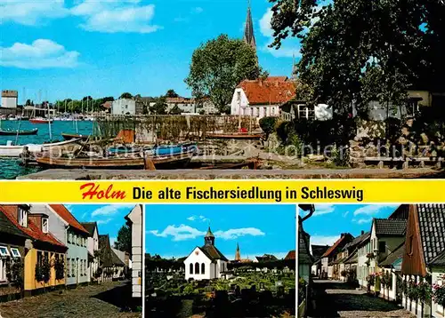 Schleswig Schlei Alte Fischersiedlung Kirche Hafen Kat. Erfde