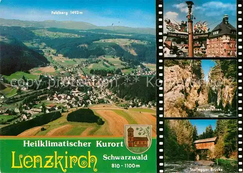 Lenzkirch Fliegeraufnahme Feldberg Schwarzwald Wegweiser Rechenfelsen Schlucht Stallegger Bruecke Kat. Lenzkirch