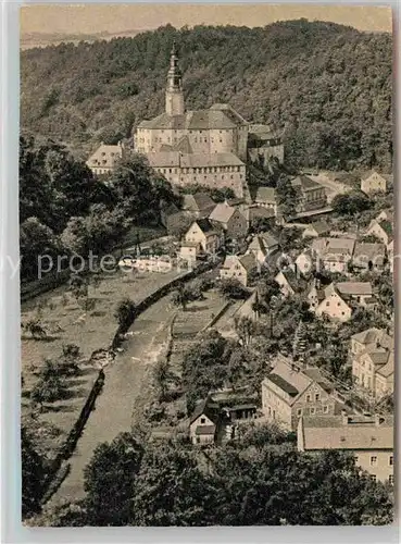 Weesenstein Ortsansicht mit Schloss Aus Kalender Zwischen Brocken und Oybin 1964