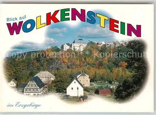 Wolkenstein Erzgebirge Teilansicht Herbststimmung Kat. Wolkenstein