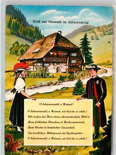 Hausach O Schwarzwald o Heimat Gedicht Schwarzwaldhaus Trachten Kat. Hausach Kinzigtal