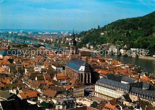 Heidelberg Neckar Blick vom Schloss auf Stadt und Neckar Kat. Heidelberg
