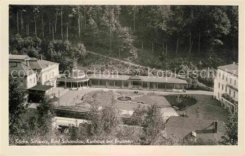 Bad Schandau Kurhaus mit Brunnen Kat. Bad Schandau