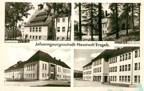 Johanngeorgenstadt Neues Postamt Theater Karl Marx Mittelschule Saeuglingsheim Kat. Johanngeorgenstadt
