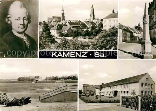 Kamenz Sachsen Lessing Postmeilensaeule Stadion Jugend Oberschule Kat. Kamenz