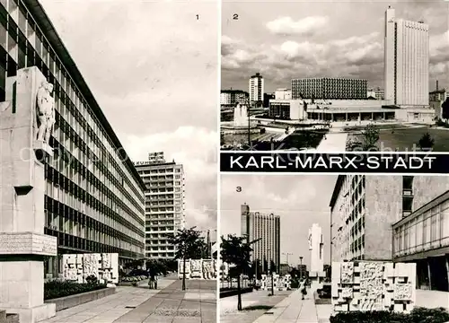 Karl Marx Stadt Ensemble Lobgedichte Karl Marx Allee Stadthalle Kat. Chemnitz