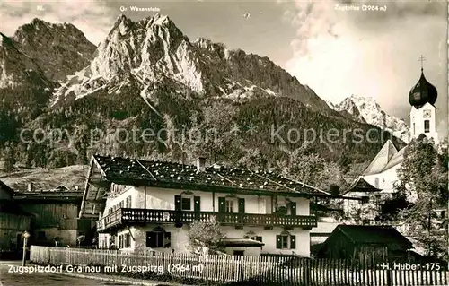 Grainau mit Zugspitze und Waxenstein Kat. Grainau