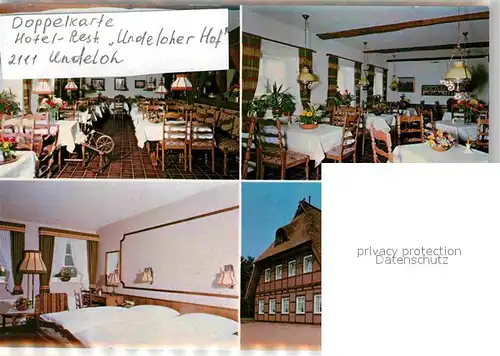 Undeloh Hotel Restaurant Doppelkarte Kat. Undeloh