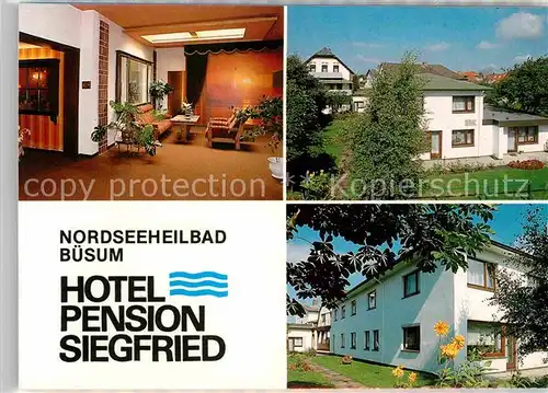 Buesum Nordseebad Hotel Pension Siegfried Doppelkarte Kat. Buesum