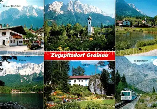 Grainau Dorfplatz Brunnen Kirche Zugspitze Wettersteingebirge Eibsee Kurpark Zugspitzbahn Kat. Grainau