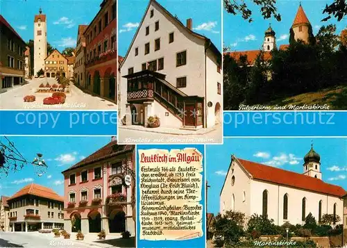 Leutkirch Bocktuerme Rathaus Kornhaus Heimatmuseum Pulverturm Martinskirche Geschichte Kat. Leutkirch im Allgaeu