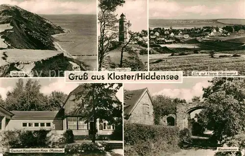 Kloster Hiddensee Klostermauer Gerhart Hauptmann Haus Steilkueste Leuchtturm  Kat. Insel Hiddensee