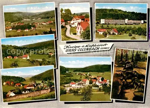 Grasellenbach Teilansichten Kneipp Luftkurort Kurhaus Siegfriedbrunnen Kat. Grasellenbach