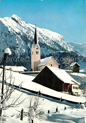 Tiefenbach Oberstdorf Ortsansicht mit Kirche Winterpanorama Allgaeuer Alpen Kat. Oberstdorf