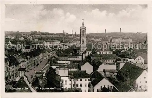 Werdau Sachsen Blick vom Rathausturm Kat. Werdau