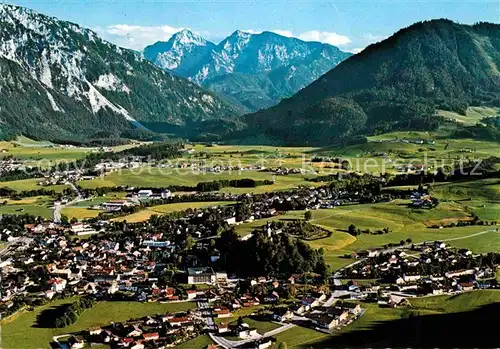 Ruhpolding mit Sonntagshorn Reifelberge und Unternberg Chiemgauer Alpen Fliegeraufnahme Kat. Ruhpolding