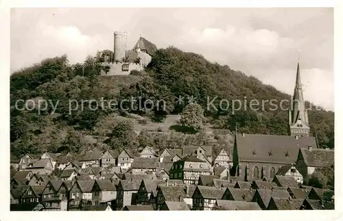 Biedenkopf Schloss und Oberstadt Kirche Luftkurort Kat. Biedenkopf