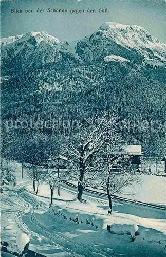 Berchtesgaden Blick von der Schoenau gegen Goell Kat. Berchtesgaden