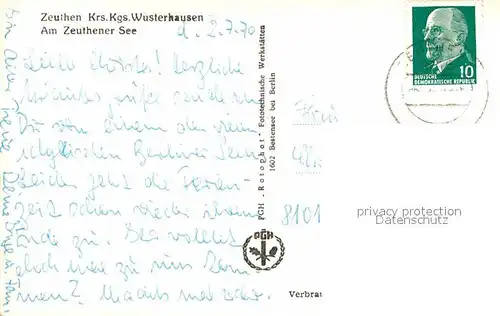 Zeuthen Zeuthener See  Kat. Zeuthen