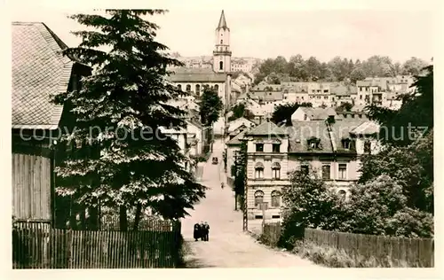 Markneukirchen Blick vom Kirchsteig zur Nikolaikirche Kat. Markneukirchen