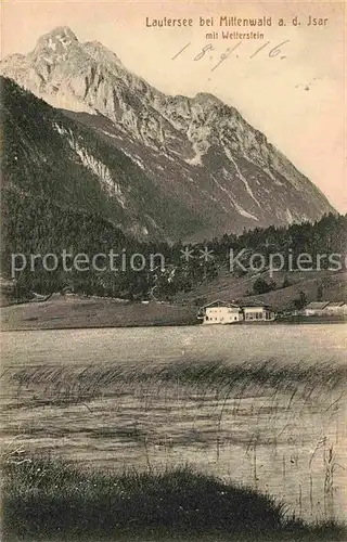 Mittenwald Bayern Lautersee mit Wetterstein Kat. Mittenwald