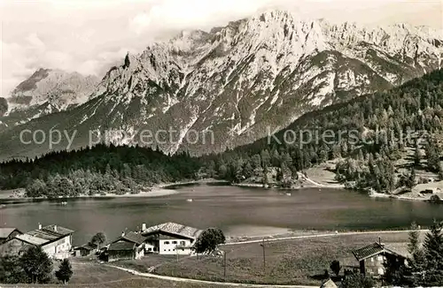 Lautersee Mittenwald mit Karwendel Kat. Mittenwald