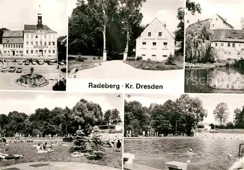 Radeberg Sachsen Rathaus Konsum Gaststaette Huettermuehle Schloss Klippenstein Stadtbad Kat. Radeberg