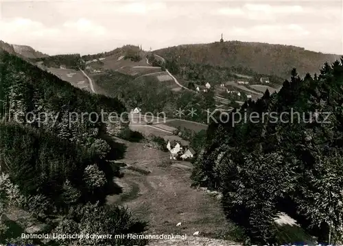 Detmold Lippische Schweiz mit Hermannsdenkmal Kat. Detmold