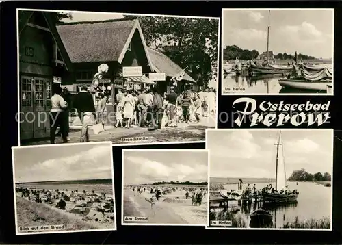 Prerow Ostseebad Strandstrasse Hafen und Strandpartien Kat. Darss