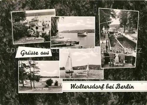 Waltersdorf Koenigs Wusterhausen Freibad Kalksee Schleuse Campingplatz Flakensee Kat. Schoenefeld