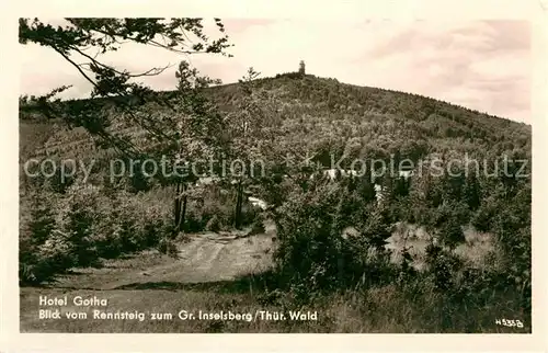Grosser Inselsberg Blick vom Rennsteig Thueringer Wald Kat. Brotterode