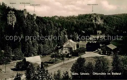 Rosenthal Bielatal Ottmuehle Felsen Elbsandsteingebirge Kat. Rosenthal Bielatal