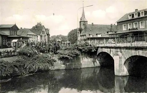 Bad Bramstedt Teilansicht mit Bruecke Kat. Bad Bramstedt