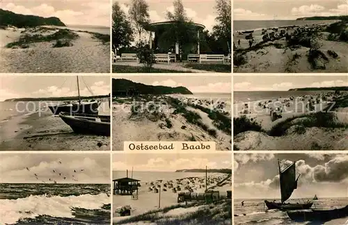 Baabe Ostseebad Ruegen Strand Duenen Fischerboote Konzertpavillon Kat. Baabe
