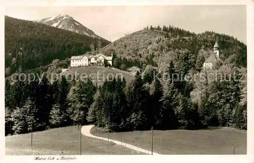 Maria Eck Kloster mit Hochfelln Chiemgauer Alpen Kat. Siegsdorf