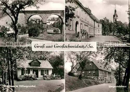 Grossschweidnitz Viadukt Verwaltungsgebaeude Umgebindehaus Waldhaus Hoellengrundtal Kat. Grossschweidnitz