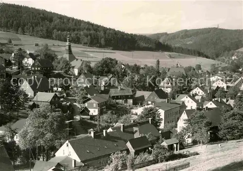 Seiffen Erzgebirge Ortsansicht mit Kirche Spielzeugdorf Kurort Handabzug Kat. Kurort Seiffen Erzgebirge