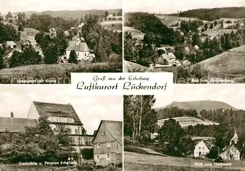 Lueckendorf Ortsansicht mit Kirche Sommeberg Hochwald Gaststaette Pension Kat. Kurort Oybin