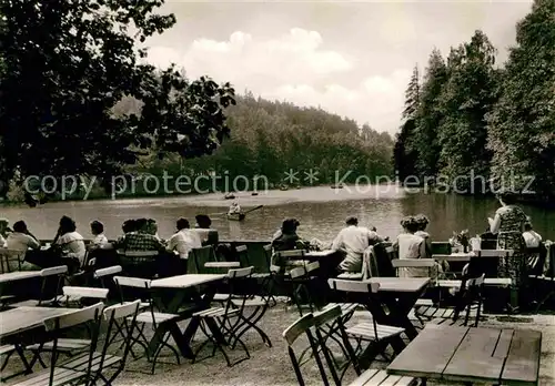 Grillenburg Seerenteichbaude Gaststaette Terrasse Kat. Tharandt