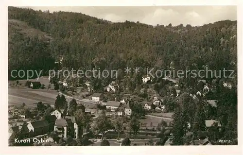 Oybin Panorama Blick vom Berg Oybin Zittauer Gebirge Kat. Kurort Oybin