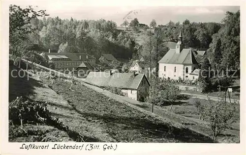 Lueckendorf Ortsansicht mit Kirche Luftkurort Kat. Kurort Oybin