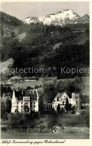 Brannenburg Schloss gegen Hochsalwand Kat. Brannenburg