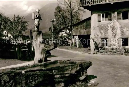 Oberaudorf mit Brunnen Kat. Oberaudorf