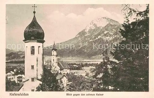 Kiefersfelden Kirchenpartie mit zahmen Kaiser Kat. Kiefersfelden