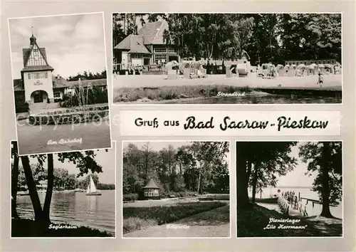 Bad Saarow Pieskow Bahnhof Strandbad Seglerheim Solquelle Pionierlager Lilo Herrmann Kat. Bad Saarow