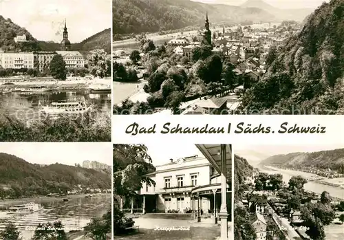 Bad Schandau Elbe Dampfer Schrammstein Elbsandsteingebirge Kneippkurbad Kat. Bad Schandau