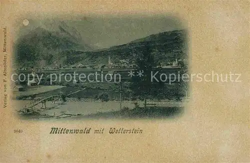 Mittenwald Bayern mit Wetterstein Kat. Mittenwald