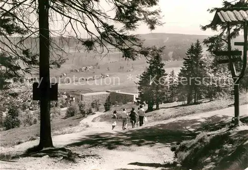 Oberwiesenthal Erzgebirge Blick vom Eckbauer FDGB Erholungsheim Am Fichtelberg Kat. Oberwiesenthal