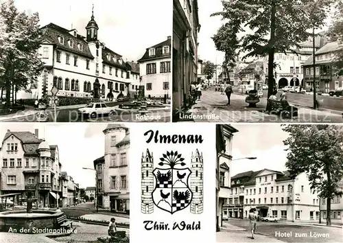 Ilmenau Thueringen Rathaus Lindenstr Stadtapotheke Brunnen Hotel zum Loewen Kat. Ilmenau