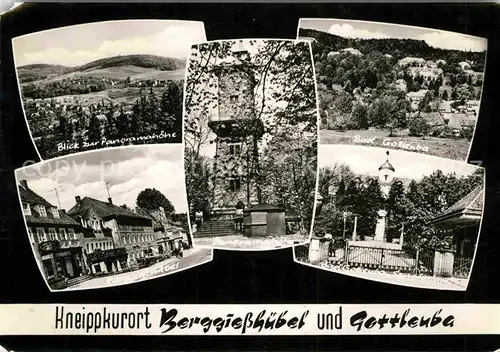 Berggiesshuebel Panoramahoehe Dorfpartie Aussichtsturm Bad Gottleuba Sanatorium Kat. Bad Gottleuba Berggiesshuebel